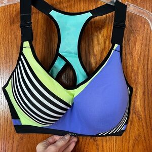 Victoria's Secret Blue and Green Sports Bra with Supportive Design